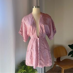 Reformation Cecilia 100% Linen Kimono Dress